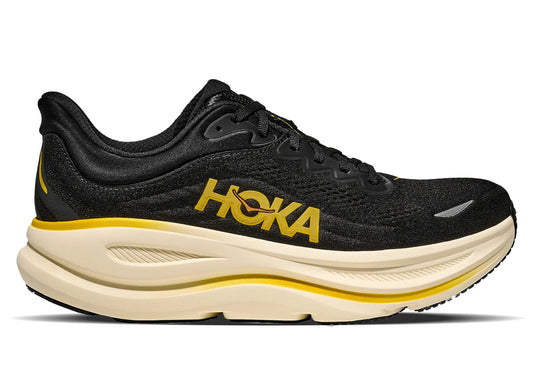 Hoka One One Men's Bondi 9 Sneakers Carbon Black / Yellow Gold