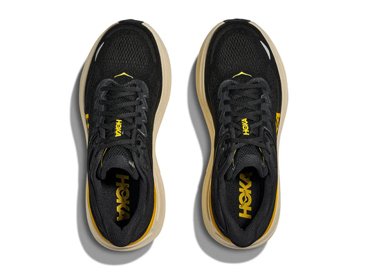 Hoka One One Men's Bondi 9 Sneakers Carbon Black / Yellow Gold