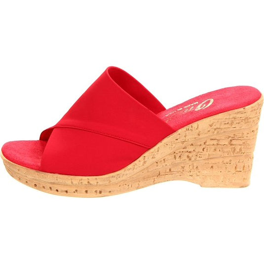 Onex Women's Christina Wedge Slide Red Elastic