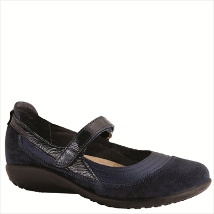 Naot Women's Kirei Mary Jane Polar Sea/Blue Suede/Navy Patent