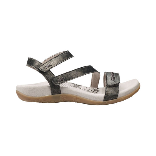 Aetrex Women's Gabby Adjustable Quarter Strap Sandal pewter