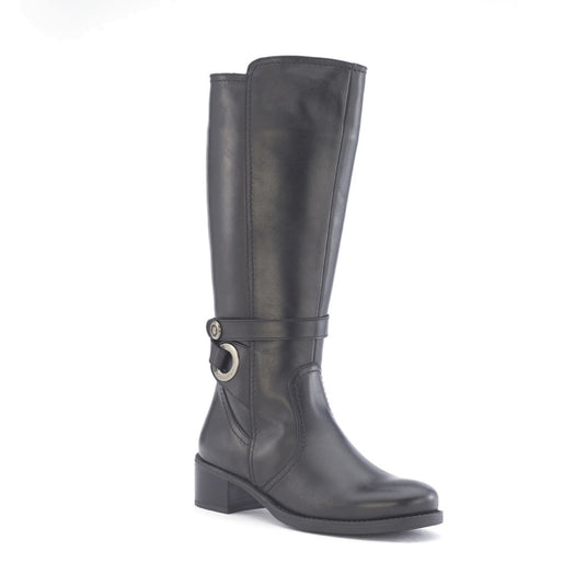 David Tate Women's Leather Portofino Boots Black Calf