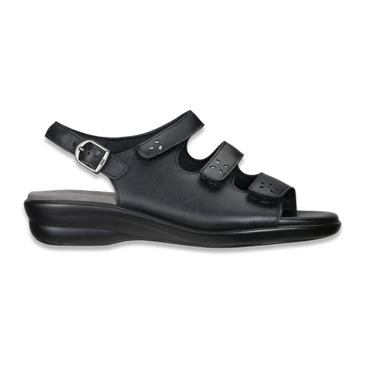 SAS Women's Quatro Slip-on Sandals with Ankle Strap Black