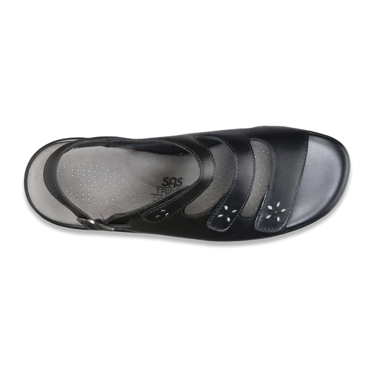 SAS Women's Quatro Slip-on Sandals with Ankle Strap Black