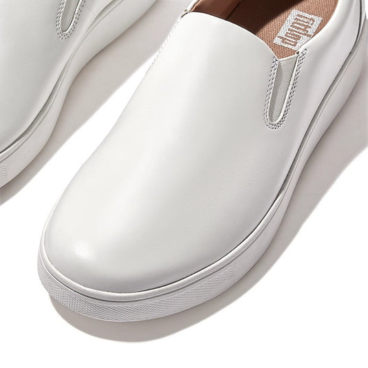 Fitflop Rally Leather Slip on Skate Sneakers Urban White