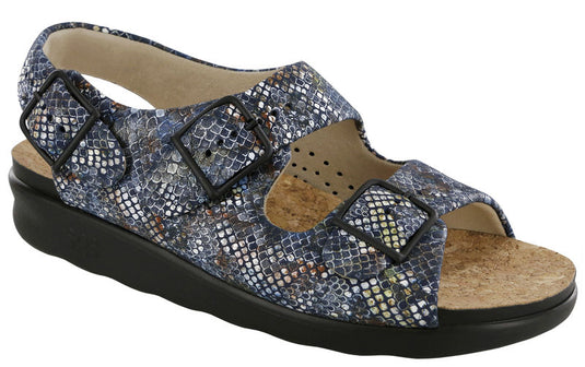 SAS Women's Relaxed Casual Sandals Multi Snake Navy