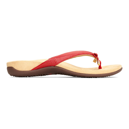 Vionic Women's Bella Toe Post Sandals Red Lizard