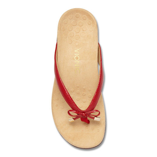 Vionic Women's Bella Toe Post Sandals Red Lizard