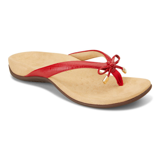 Vionic Women's Bella Toe Post Sandals Red Lizard