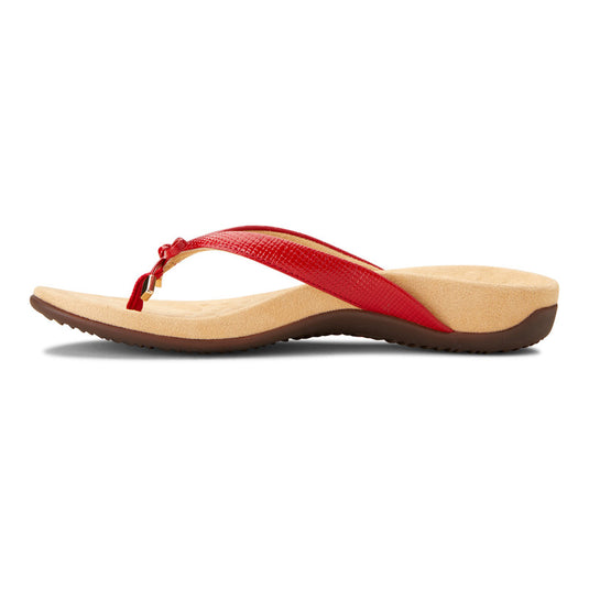 Vionic Women's Bella Toe Post Sandals Red Lizard