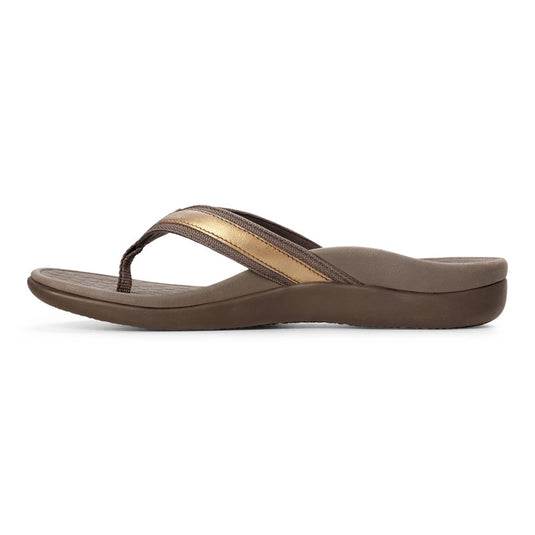 Vionic Women's Tide II Toe Post Sandals Bronze Metallic