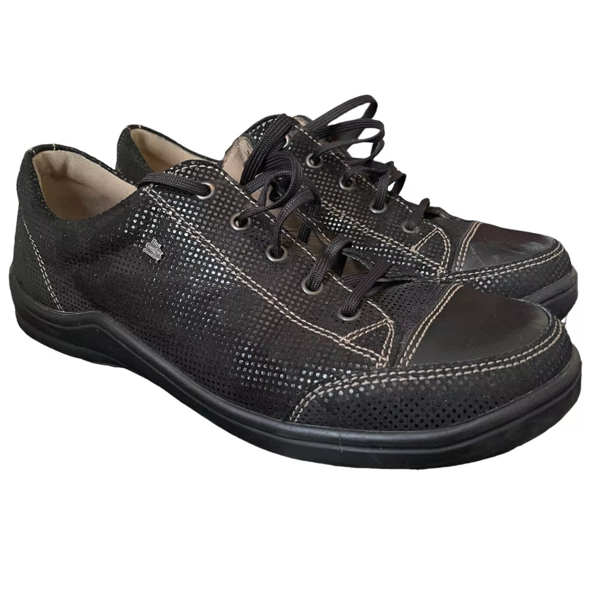 Fernand leather comfort shoes vibramソール Finn Comfort Women's Soho-S Sneaker points Nappa/Seda Scharwz