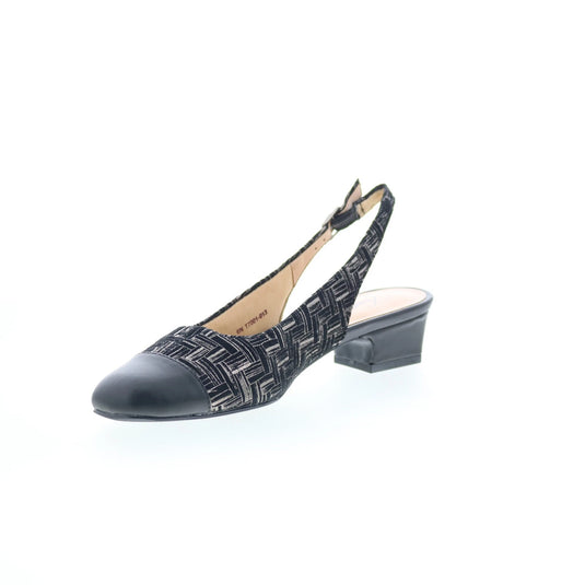 Trotters Women's Dea Slingback Sandals Black Printed Woven