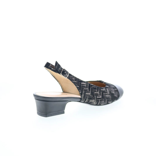 Trotters Women's Dea Slingback Sandals Black Printed Woven