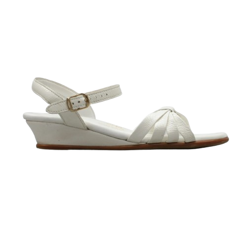 SAS Women's Strippy Quarter Strap Wedge Sandal White