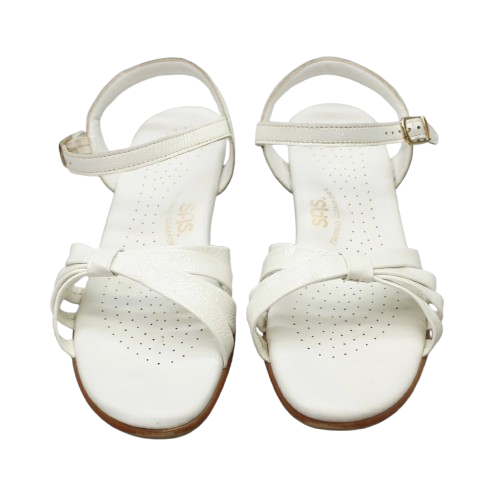 SAS Women's Strippy Quarter Strap Wedge Sandal White