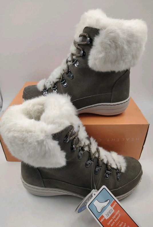 Aetrex Women's Jodie Fur Arch Support Waterproof Winter Boot Mushroom