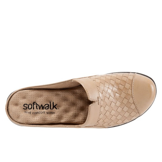 Softwalk Women's San Marcos Woven Mules Cement