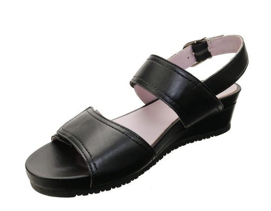 David Tate Women's Duo Sandal Black Nappa Leather