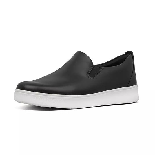 Fitflop Rally Leather Slip on Skate Sneakers Black