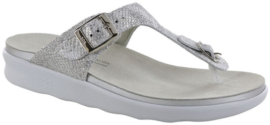 SAS Women's Sanibel T-Strap Slide Sandal Plata