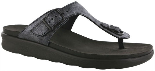 SAS Women's Sanibel T-Strap Slide Sandal Smoke