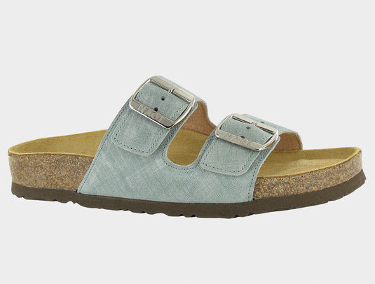 Naot Women's Santa Barbara Sandals Teal Linen Lthr