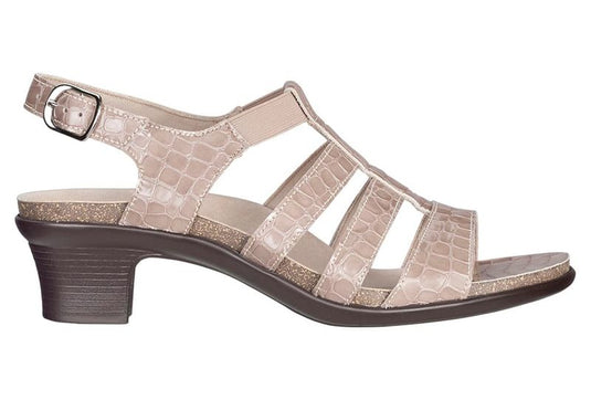 SAS Women's Allegro Strappy Sandals with Heel Taupe Croc