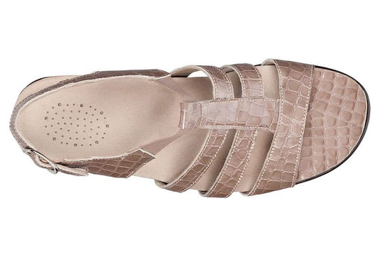 SAS Women's Allegro Strappy Sandals with Heel Taupe Croc