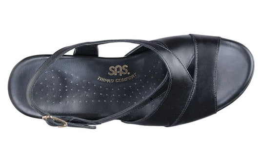 SAS Women's Caress Elevated Wedge Sandals Black