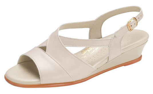 SAS Women's Caress Elevated Wedge Sandals Bone