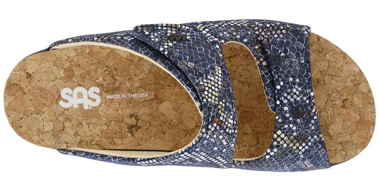 SAS Women's Cozy Slide Sandals Multi Snake Navy