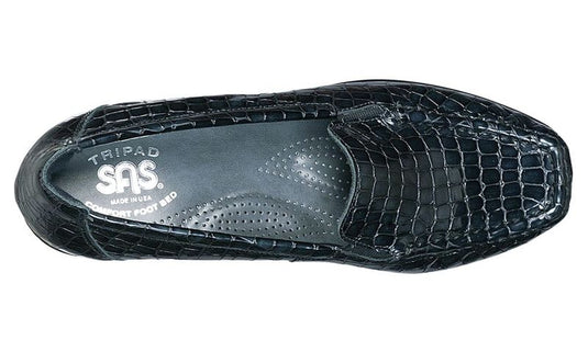 SAS Women's Joy Slip-on Flat Black Croc