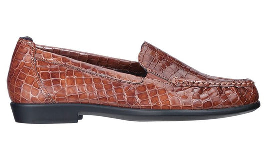 SAS Women's Joy Slip-on Flat Cognac Croc