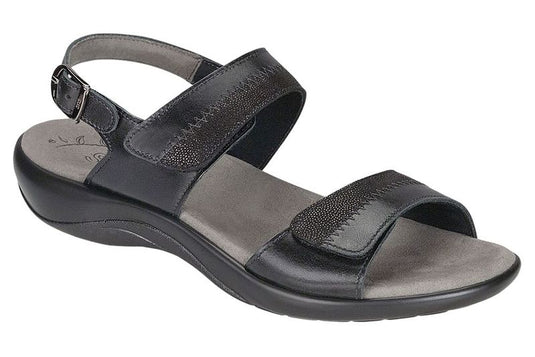 SAS Women's Nudu Two Tone Leather Sandals Midnight