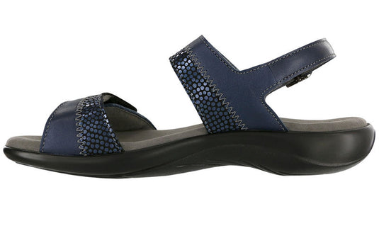 SAS Women's Nudu Two Tone Leather Sandals Navy