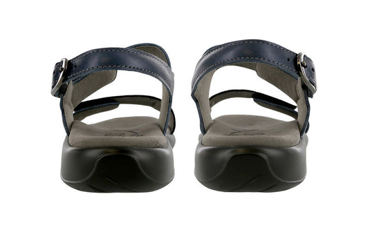 SAS Women's Nudu Two Tone Leather Sandals Navy