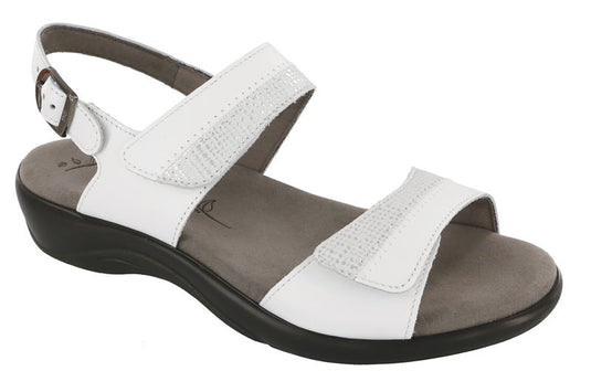 SAS Women's Nudu Two Tone Leather Sandals White