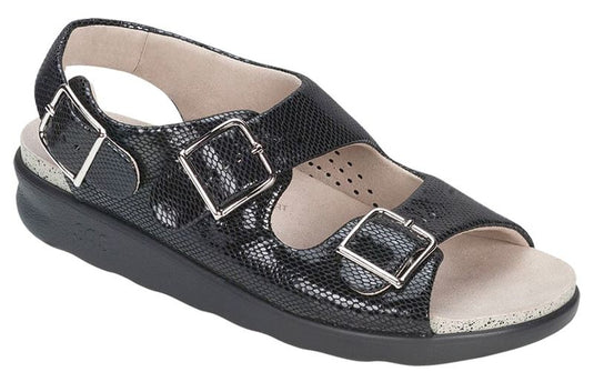 SAS Women's Relaxed Casual Sandals Black Snake