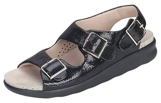 SAS Women's Relaxed Casual Sandals Black Snake