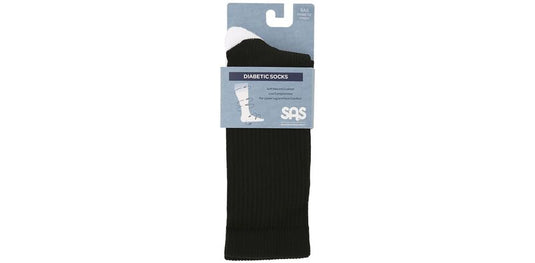 SAS Diabetic Crew Socks - Black