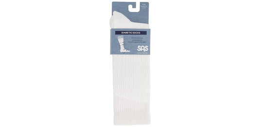 SAS Diabetic Crew Socks - White