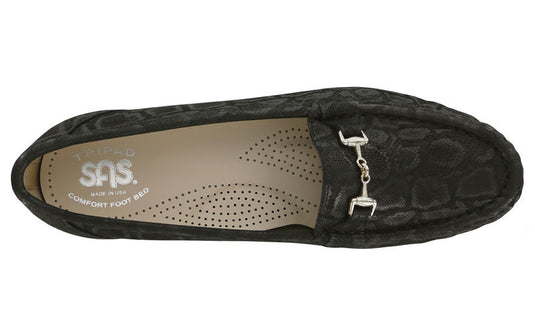 SAS Women's Metro Moccasin Loafer Nero Snake