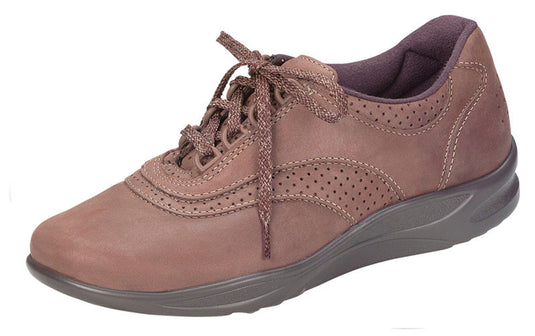 SAS Women's Walk Easy Diabetic Walking Shoe Chocolate Nubuck