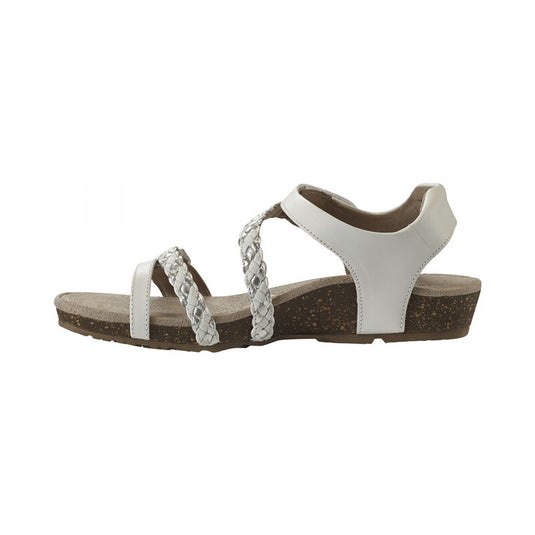 Aetrex Women's Jillian Braided Quarter Strap Sandal White