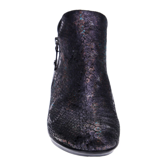 Revere Women's Damascus Bootie Black Metallic Python-Onyx