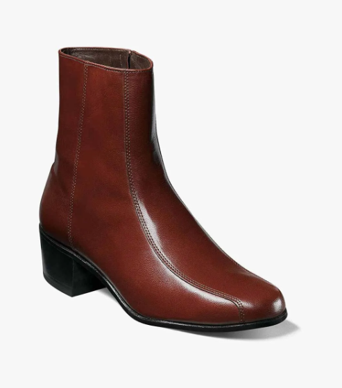 Florsheim Men's Duke Bike Toe Zipper Boots Cognac - Free Socks