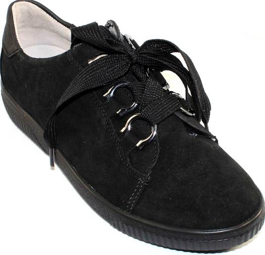 Waldlaufer Women’s H-Steffi Black Nubuck Lace Up Shoes