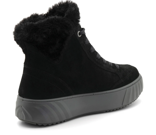 Ara Women's Mikayla Faux Fur Lined Lace-Up Boot Black