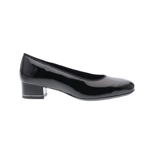 Ara Women's Gabrielle 35 mm Block Heel Pump Patent Black